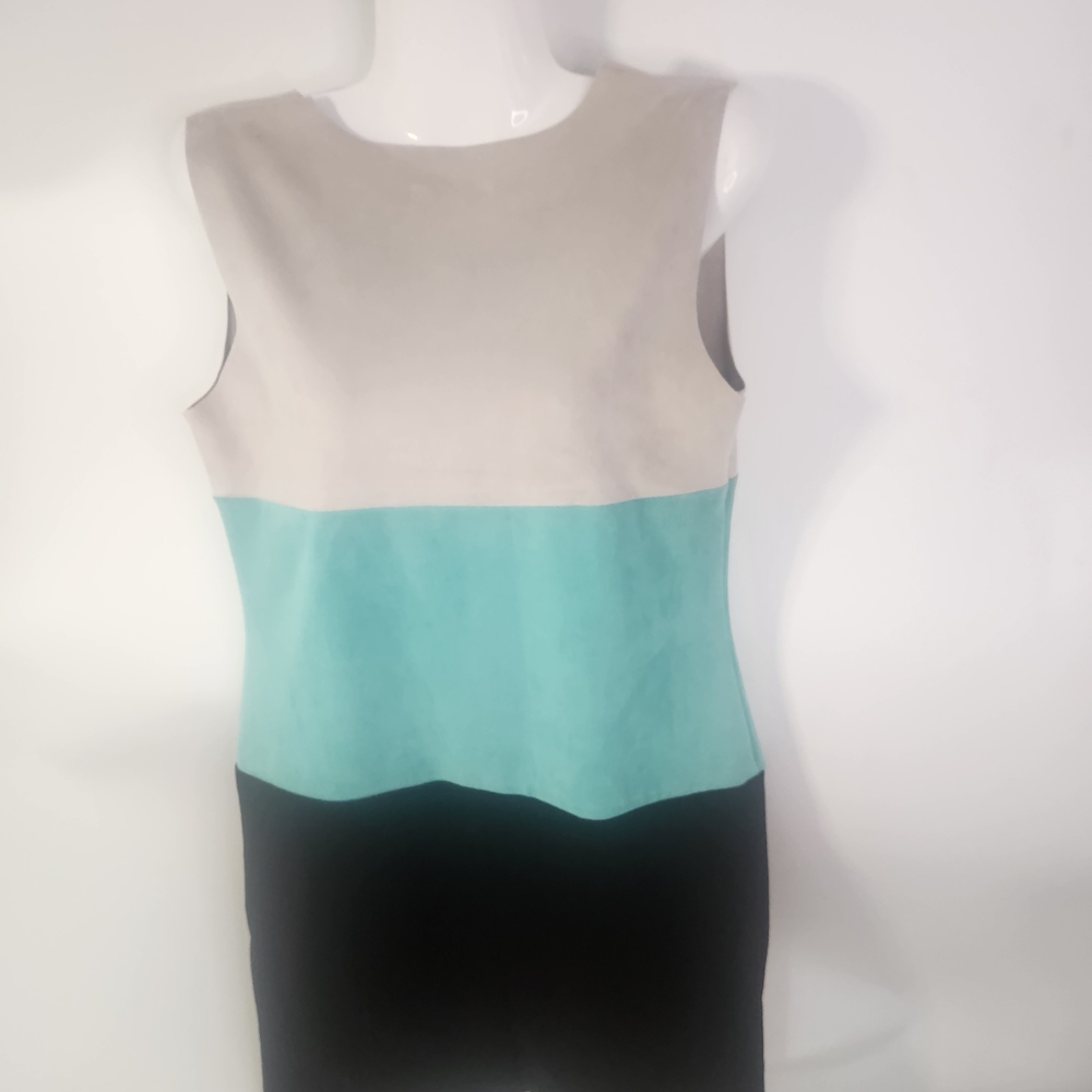 Color Block Suede Sleeveless Mini Dress By Nana Baila Of Paris‎